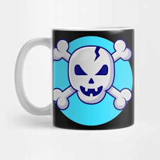 Skull And Crossbone Cartoon Vector Icon Illustration Mug